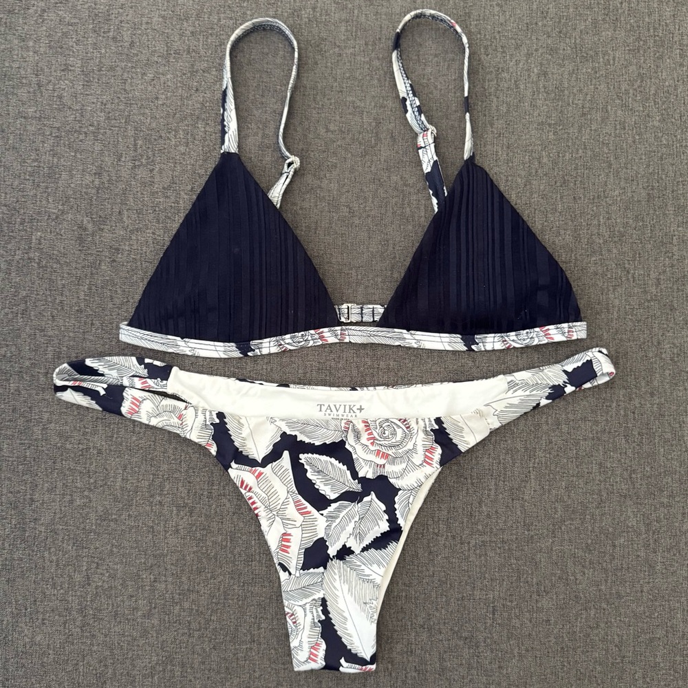 Tavik Blue and White Bikini Set